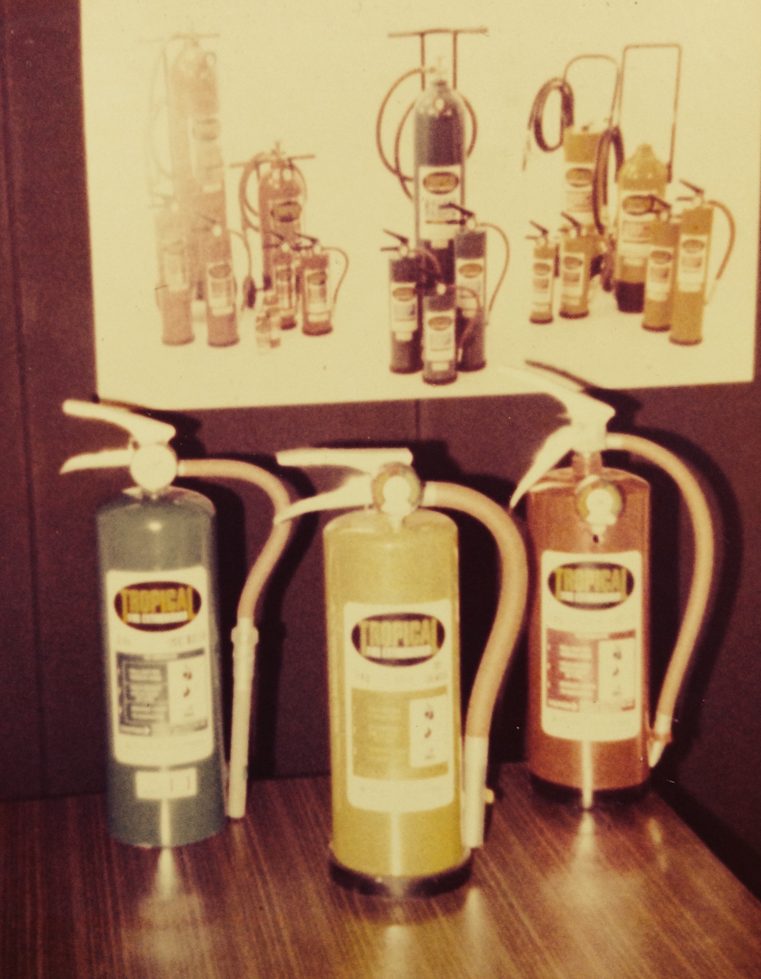 Vintage Tropical Fire Extinguishers from our early manufacturing years